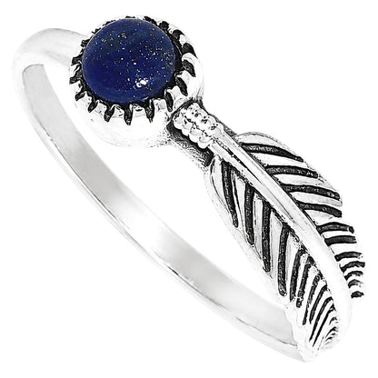 Feather - Lapis Lazuli Ring size-5 R-1042 SDR255119
