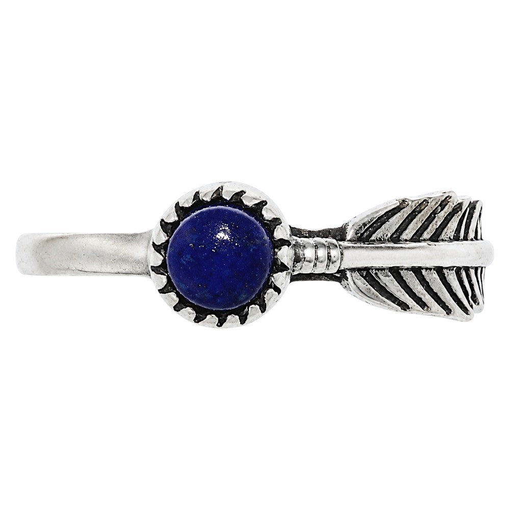 Feather - Lapis Lazuli Ring size-5 R-1042 SDR255120