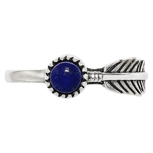 Feather - Lapis Lazuli Ring size-5 R-1042 SDR255120