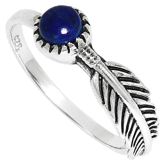 Feather - Lapis Lazuli Ring size-5 R-1042 SDR255120