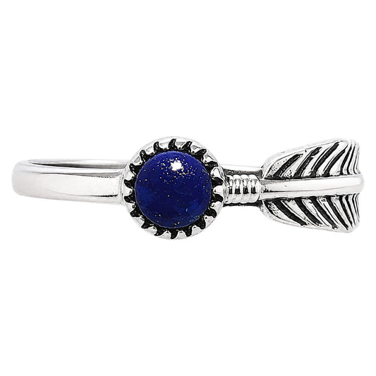 Feather - Lapis Lazuli Ring size-6 R-1042 SDR255124