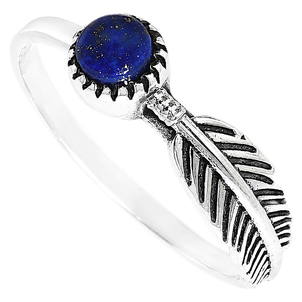 Feather - Lapis Lazuli Ring size-6 R-1042 SDR255127