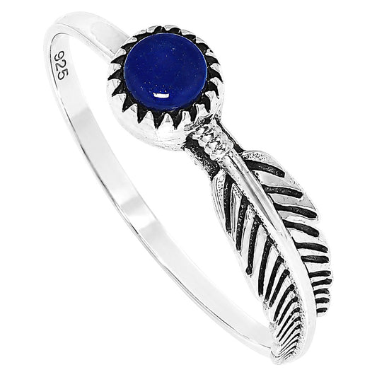 Feather - Lapis Lazuli Ring size-7 R-1042 SDR255130