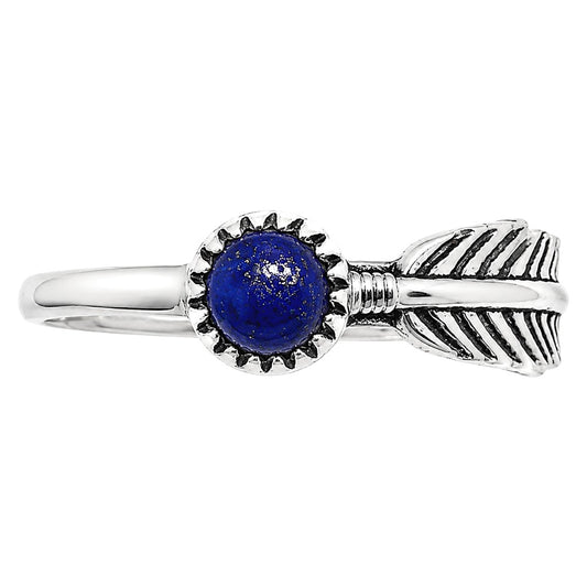 Feather - Lapis Lazuli Ring size-7 R-1042 SDR255131