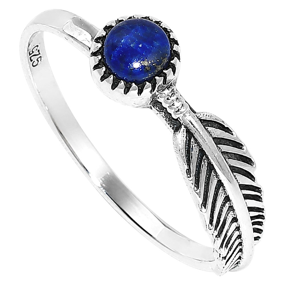 Feather - Lapis Lazuli Ring size-8 R-1042 SDR255133