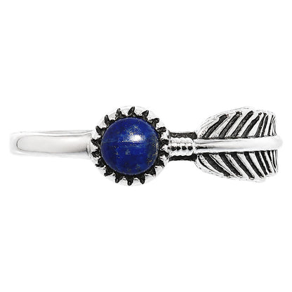 Feather - Lapis Lazuli Ring size-8 R-1042 SDR255133