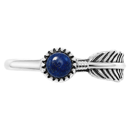 Feather - Lapis Lazuli Ring size-8 R-1042 SDR255137