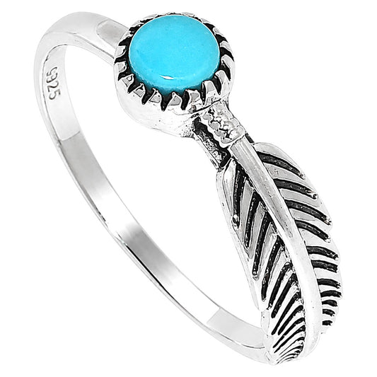 Feather - Sleeping Beauty turquoise Ring size-5 R-1042 SDR255138