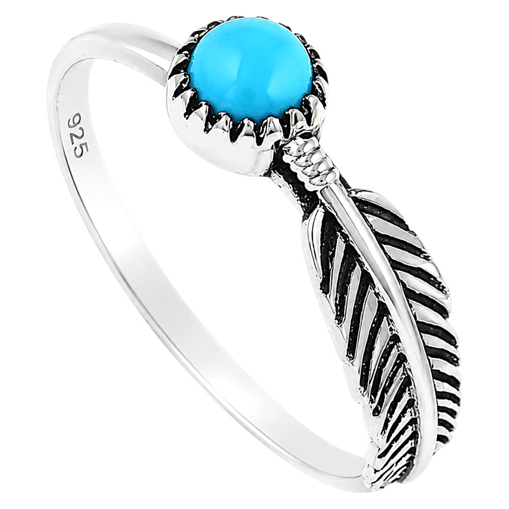Feather - Sleeping Beauty turquoise Ring size-5 R-1042 SDR255139