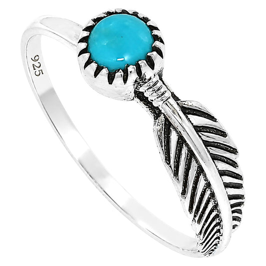 Feather - Sleeping Beauty turquoise Ring size-5 R-1042 SDR255140