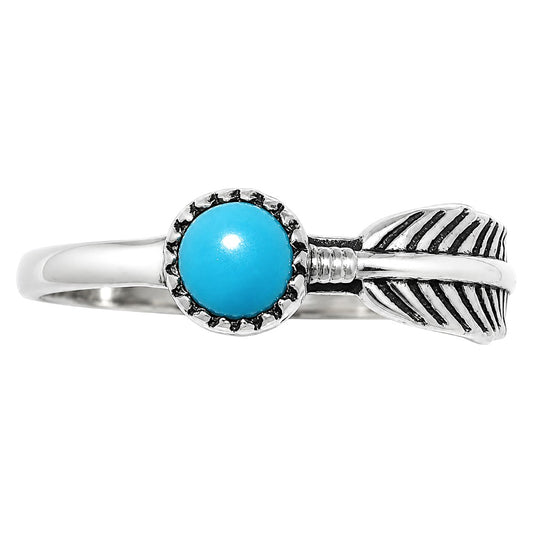 Feather - Sleeping Beauty turquoise Ring size-5 R-1042 SDR255141