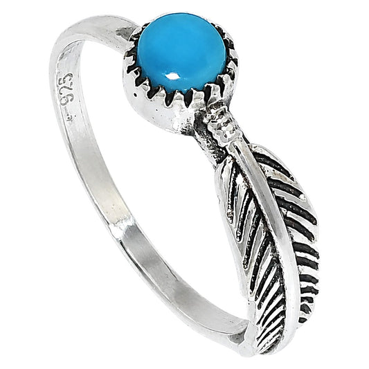 Feather - Sleeping Beauty turquoise Ring size-5 R-1042 SDR255141
