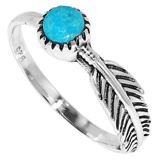 Feather - Sleeping Beauty turquoise Ring size-5 R-1042 SDR255142