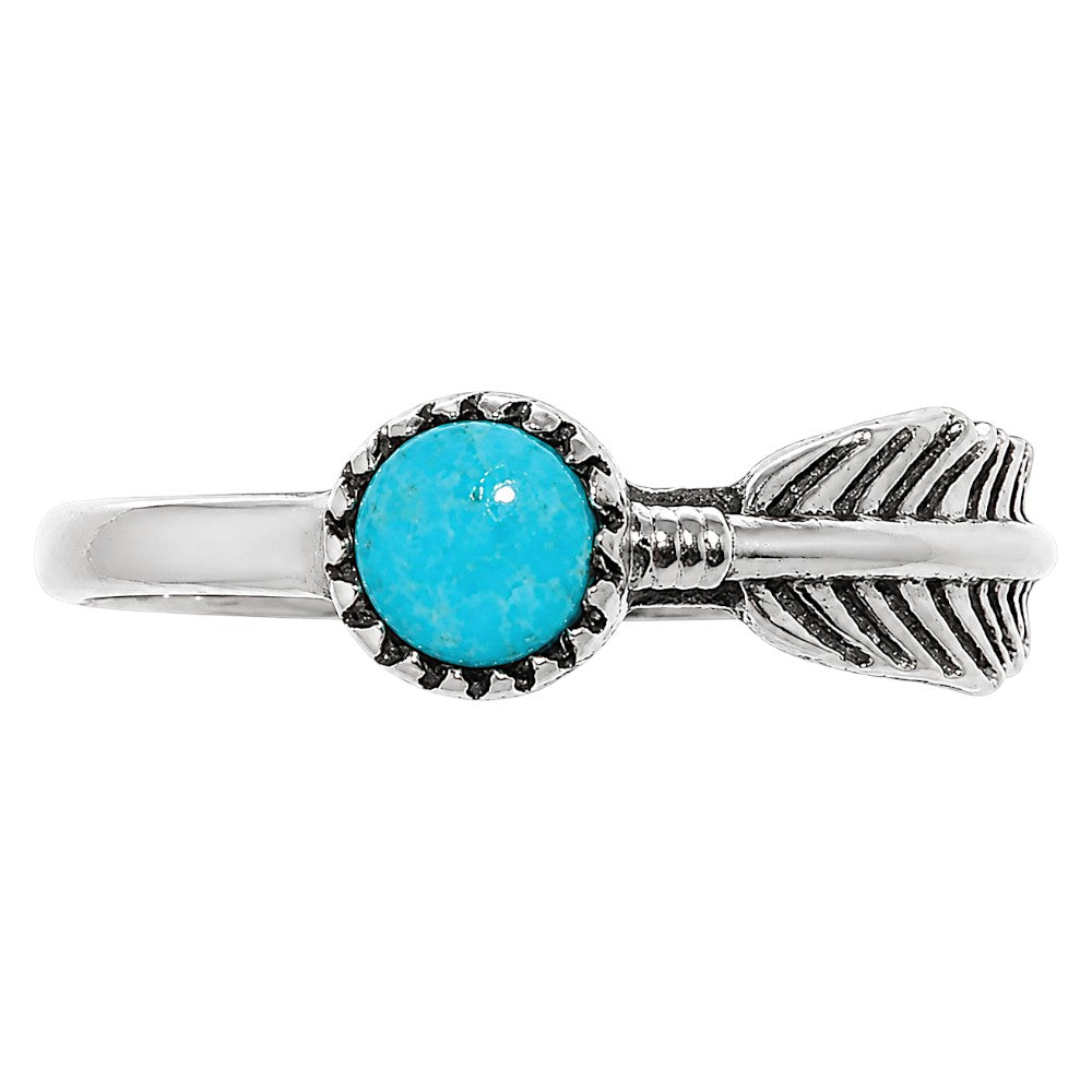 Feather - Sleeping Beauty turquoise Ring size-5 R-1042 SDR255142