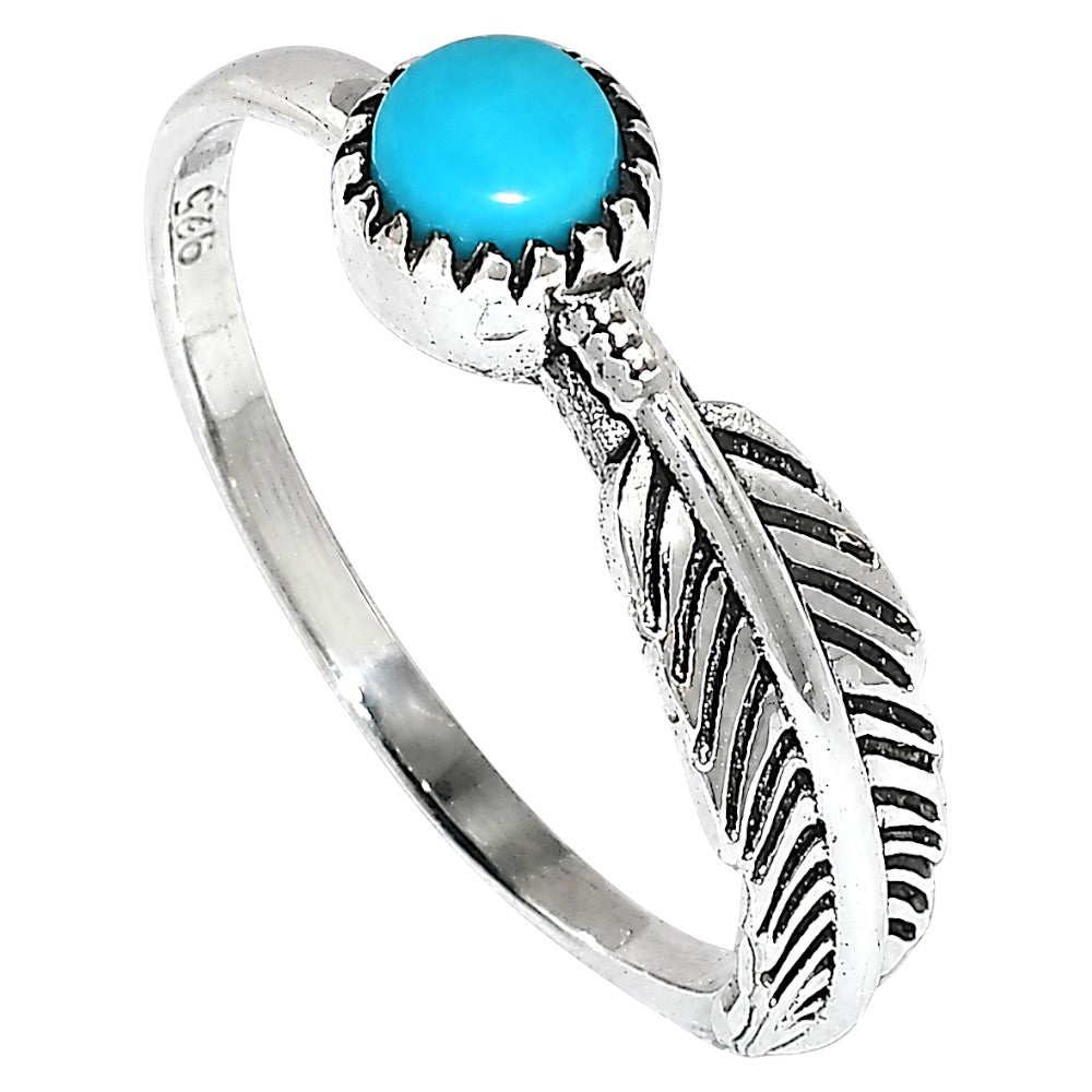 Feather - Sleeping Beauty turquoise Ring size-6 R-1042 SDR255143