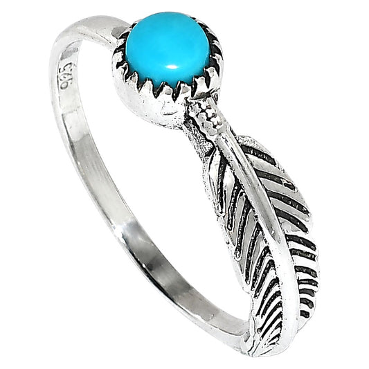 Feather - Sleeping Beauty turquoise Ring size-6 R-1042 SDR255143