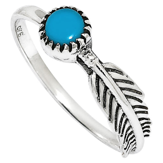 Feather - Sleeping Beauty turquoise Ring size-6 R-1042 SDR255144