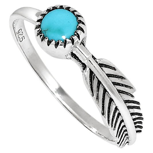 Feather - Sleeping Beauty turquoise Ring size-6 R-1042 SDR255145