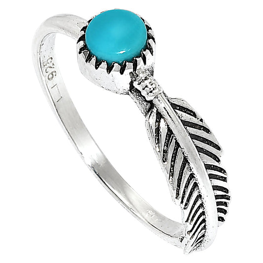 Feather - Sleeping Beauty turquoise Ring size-6 R-1042 SDR255146