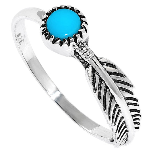Feather - Sleeping Beauty turquoise Ring size-6 R-1042 SDR255147