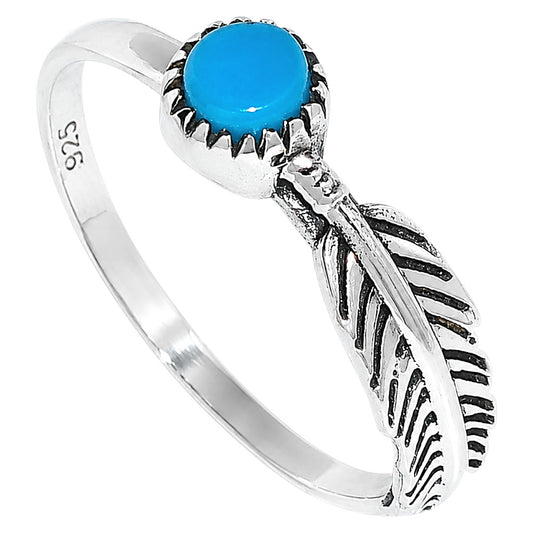 Feather - Sleeping Beauty turquoise Ring size-7 R-1042 SDR255152