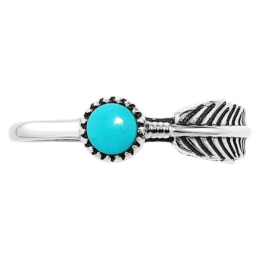 Feather - Sleeping Beauty turquoise Ring size-8 R-1042 SDR255153