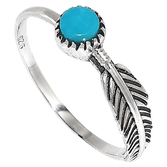 Feather - Sleeping Beauty turquoise Ring size-8 R-1042 SDR255153