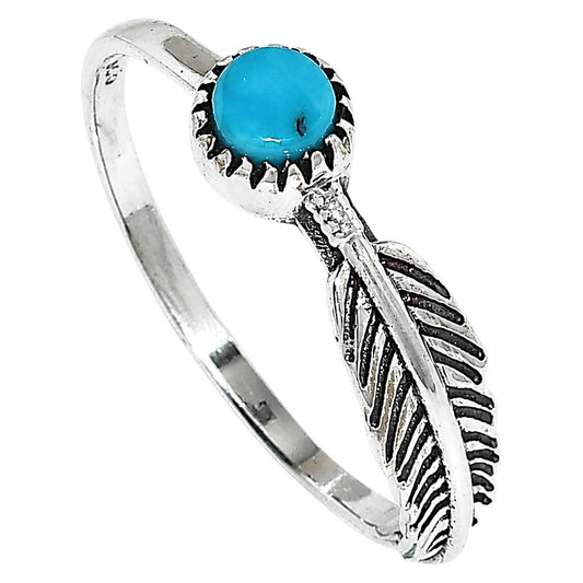 Feather - Sleeping Beauty turquoise Ring size-8 R-1042 SDR255154