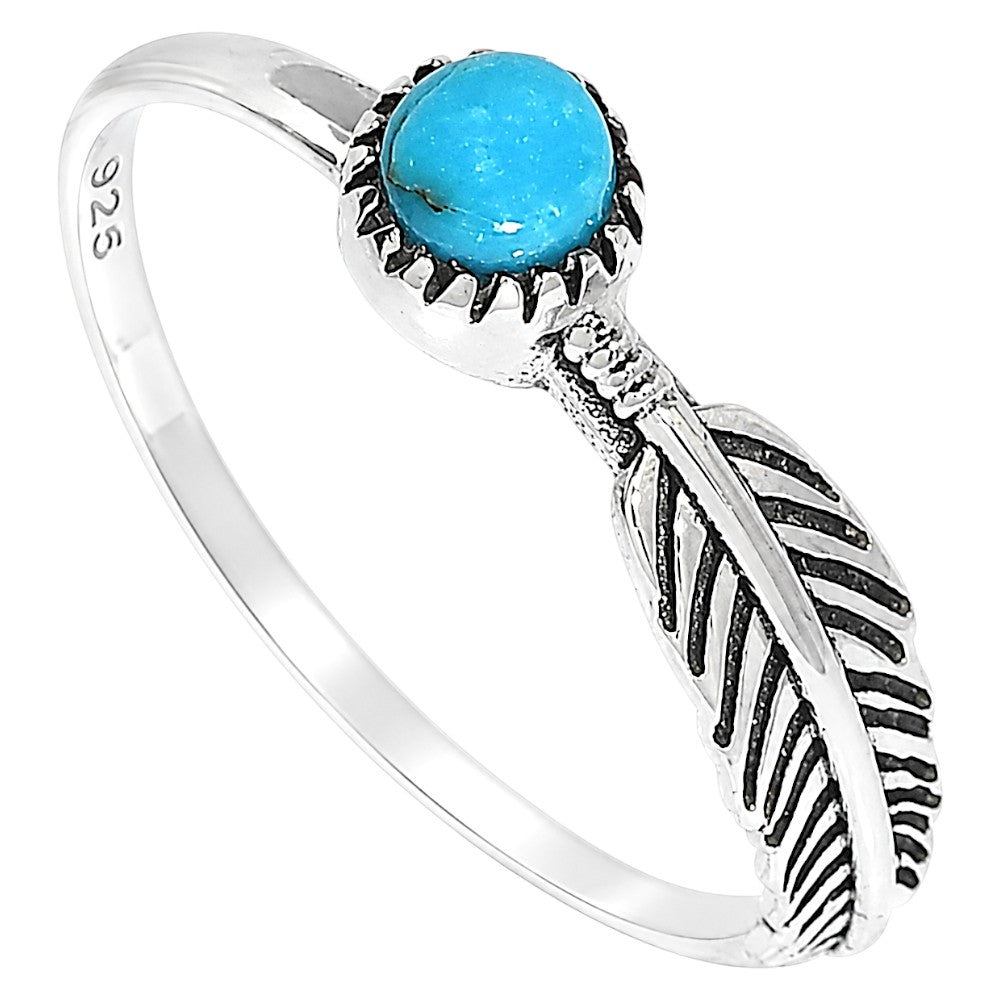 Feather - Sleeping Beauty turquoise Ring size-8 R-1042 SDR255155