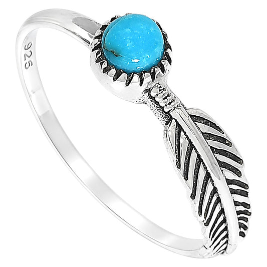 Feather - Sleeping Beauty turquoise Ring size-8 R-1042 SDR255155