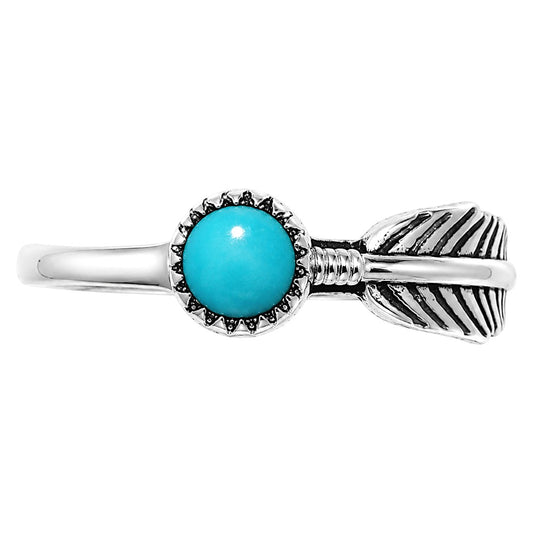 Feather - Sleeping Beauty turquoise Ring size-8 R-1042 SDR255156