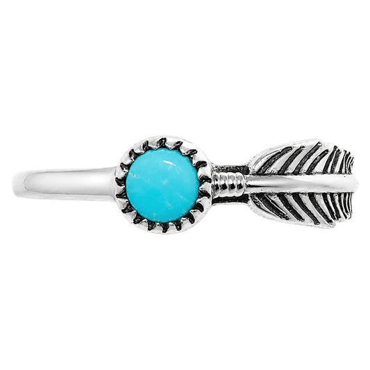 Feather - Sleeping Beauty turquoise Ring size-8 R-1042 SDR255157