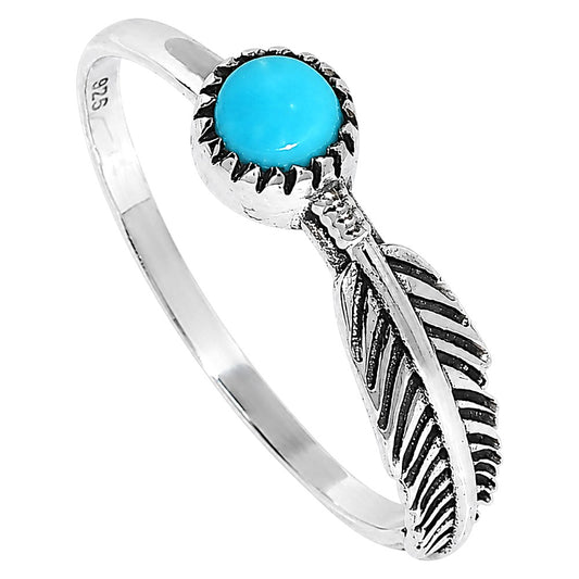 Feather - Sleeping Beauty turquoise Ring size-8 R-1042 SDR255157