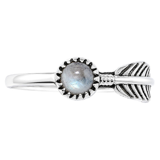 Feather - Rainbow Moonstone Ring size-5 R-1042 SDR255160