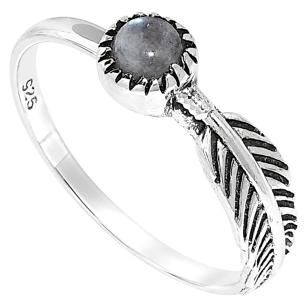 Feather - Rainbow Moonstone Ring size-5 R-1042 SDR255160