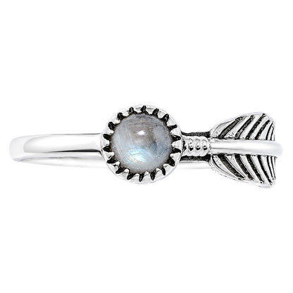 Feather - Rainbow Moonstone Ring size-5 R-1042 SDR255160