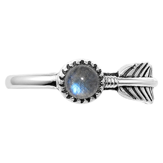 Feather - Rainbow Moonstone Ring size-5 R-1042 SDR255161