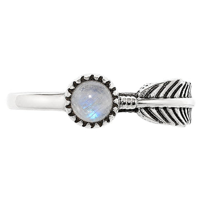 Feather - Rainbow Moonstone Ring size-6 R-1042 SDR255163