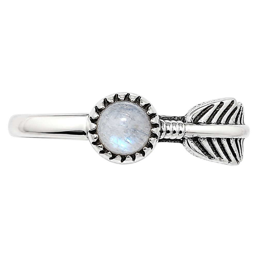 Feather - Rainbow Moonstone Ring size-6 R-1042 SDR255165