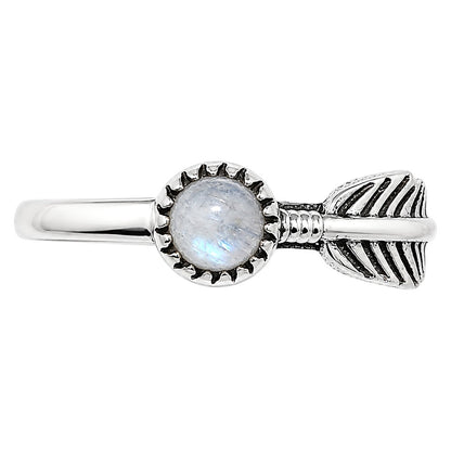 Feather - Rainbow Moonstone Ring size-6 R-1042 SDR255165