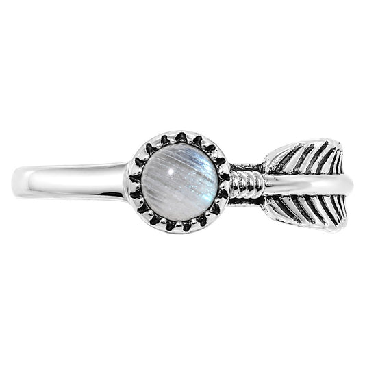 Feather - Rainbow Moonstone Ring size-6 R-1042 SDR255167