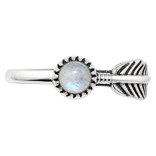 Feather - Rainbow Moonstone Ring size-7 R-1042 SDR255170