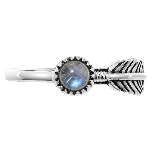 Feather - Rainbow Moonstone Ring size-7 R-1042 SDR255171