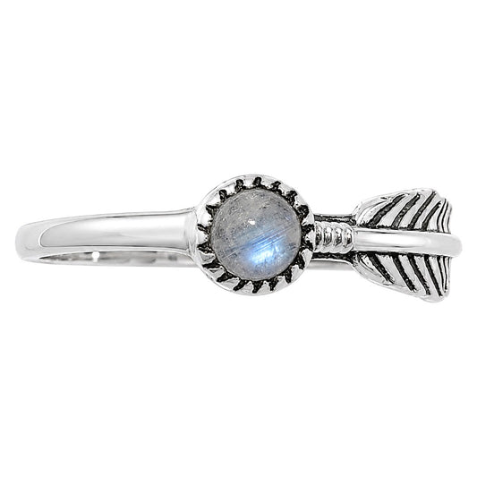 Feather - Rainbow Moonstone Ring size-8 R-1042 SDR255176
