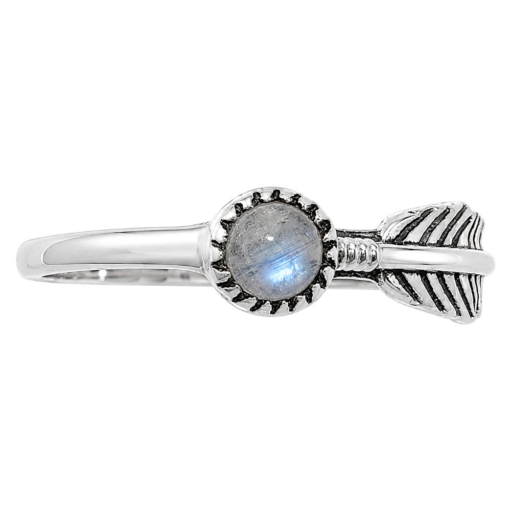 Feather - Rainbow Moonstone Ring size-8 R-1042 SDR255176