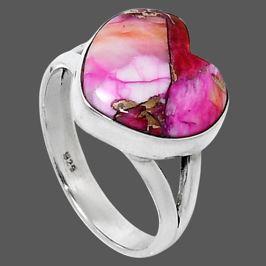 Kingman Orange Dahlia Turquoise Ring size-7 R-1073 SDR255201