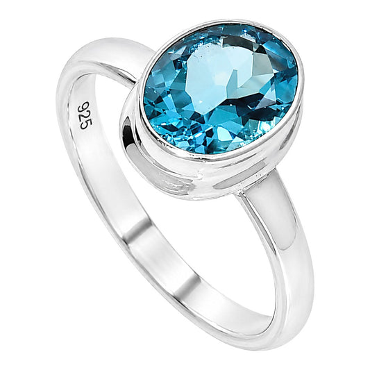 Swiss Blue Topaz Ring size-5 R-1007 SDR255232