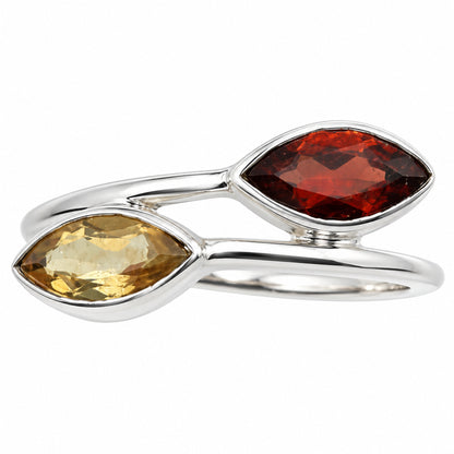 Hessonite Garnet and Citrine Ring size-7 R-1235 SDR255448