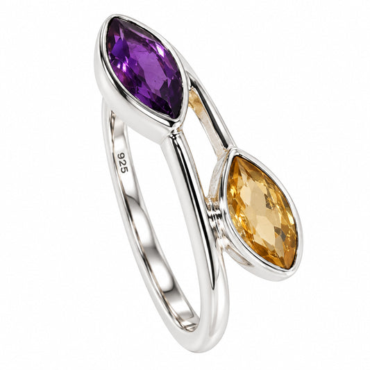 African Amethyst and Citrine Ring size-6 R-1235 SDR255465