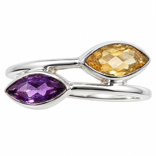African Amethyst and Citrine Ring size-6 R-1235 SDR255466